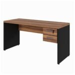 Mesa de Escritório com Gavetas 1,50x0,60m NOGAL SEVILHA/PRETO - 21473