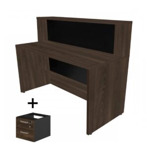 Balcão de Atendimento 1.35x1,13x0,60m - C/ Gavetas MARSALA/PRETO - 63084