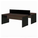 Estação de Trabalho Dupla 1,20x1,35m 02 Lugares S/ Gavetas c/ ponto de tomada MARSALA/PRETO - 63089