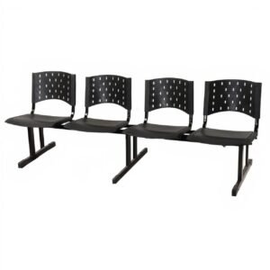 Longarina PLÁSTICA 04 Lugares - Cor PRETA 33007