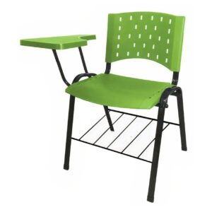 Cadeira Universitária PRANCHETA PLÁSTICA com Porta Livros - Cor Verde 32023