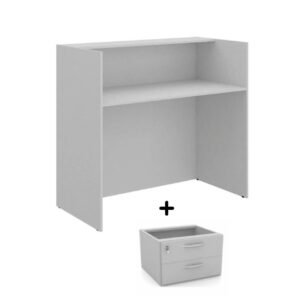 Balcão de Atendimento 1,20x0,60m- c/ Gavetas - NEW CITY - Cor Branco - 63094