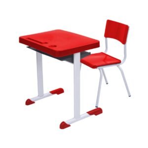 Kit Escolar Individual – (Mesa e Cadeira) – INFANTIL 03 a 06 Anos COR VERMELHO - 41090