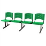 Cadeira Longarina PLASTICA 4 Lugares Cor Verde 33091