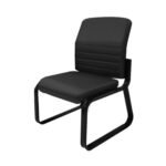 Sofanete para Escritório Estofado 01 lugar - LYON - Cor Preto - 33125