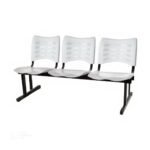 Cadeira Longarina PLÁSTICA 03 Lugares - Cor Branco - PMD - 34206