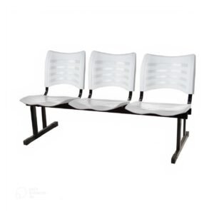 Cadeira Longarina PLÁSTICA 03 Lugares - Cor Branco - PMD - 34206