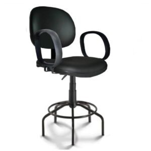 Cadeira Caixa EXECUTIVA LISA com Braço Corsa - (Aranha MARTIFLEX) - Cor Preta - 35032