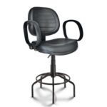 Cadeira Caixa EXECUTIVA COSTURADA Braço Corsa - (Aranha MARTIFLEX) - Cor Preta - 35035