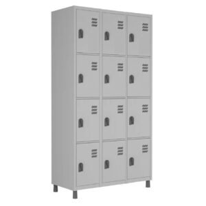 Roupeiro de Aço c/ 12 Portas PEQUENAS - 1,84x0,96x0,35m - CZ/CZ - W3 - 10911