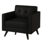 Poltrona para Escritório ROMA 01 Lugar - Corino - Cor Preto - 60040