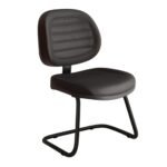 Cadeira Executiva Costurada Base em "S" PRETA - Corino Preto - 31014