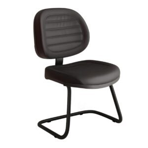 Cadeira Executiva Costurada Base em "S" PRETA - Corino Preto - 31014