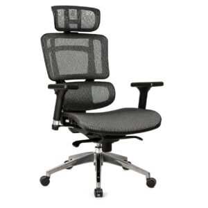 Cadeira de Escritório Presidente TELA DOM - Cor Preta - 32869