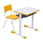 Kit Escolar Individual AMARELO – (Mesa e Cadeira) – JUVENIL – MDF - COR AMARELO - 40094