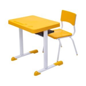 Kit Escolar Individual – (Mesa e Cadeira) – JUVENIL 06 a 09 Anos COR AMARELO - 41083