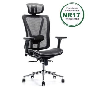 Poltrona Presidente TELA MK - 4000 - Cor Preta PMD - 30013