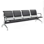 Longarina AEROPORTO ESTOFADA com 04 Lugares - Cor Cromada 33112