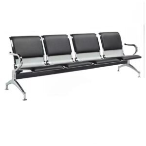 Longarina AEROPORTO ESTOFADA com 04 Lugares - Cor Cromada 33112