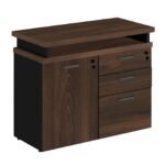 Armário Baixo 03 Gavetas e Porta (MISTO) MARSALA/PRETO - 51007