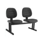 Longarina EXECUTIVA Costurada 02 Lugares - Cor Preta - Pollo Móveis - 33075