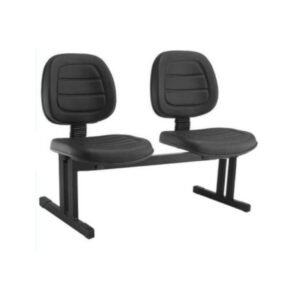 Longarina EXECUTIVA Costurada 02 Lugares - Cor Preta - Pollo Móveis - 33075