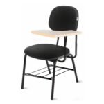 Carteira Universitária Secretária Estofada (CANHOTO) c/ Grade - Corino Preto - MARTIFLEX- 32047