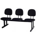 Longarina SECRETÁRIA 03 Lugares - Cor PRETA - Pollo Móveis - 33003