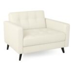 Poltrona para Escritório ROMA 02 Lugar - Corino - Cor NUDE - 60071