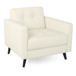 Poltrona para Escritório ROMA 01 Lugar - Corino - Cor NUDE - 60070