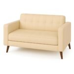 Poltrona para Escritório ROMA 03 Lugar - Corino - Cor AREIA - 60063