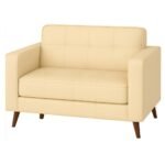 Poltrona para Escritório ROMA 02 Lugar - Corino - Cor AREIA - 60062