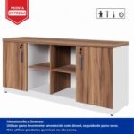 Armário Baixo GOLD Credenza ESPECIAL - 1,60x0,73x0,45m - NOGALSEVILHA / BRANCO - 34502