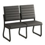 Sofanete para Escritório Estofada com 02 Lugares - TRIX - Pés PRETO - 35120