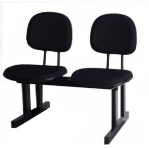 Longarina para Recepção SECRETÁRIA 02 Lugares - Cor PRETA - Pollo Móveis - 33074