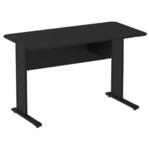 Mesa Escritório 1,50x0,60m 15MM - S/GAVETAS - PRETO / PRETO - JOB - 23333