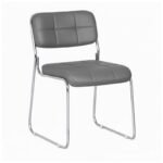 Cadeira Interlocutor Estofada Denver – Cor Cinza Escuro