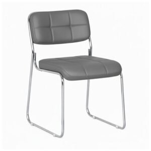 Cadeira Interlocutor Estofada Denver – Cor Cinza Escuro
