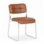 Cadeira Interlocutor Estofada Denver – Cor Caramelo