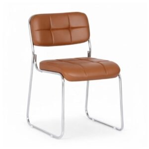 Cadeira Interlocutor Estofada Denver – Cor Caramelo