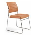 Cadeira Interlocutor Estofada RIVER – Cor CARAMELO